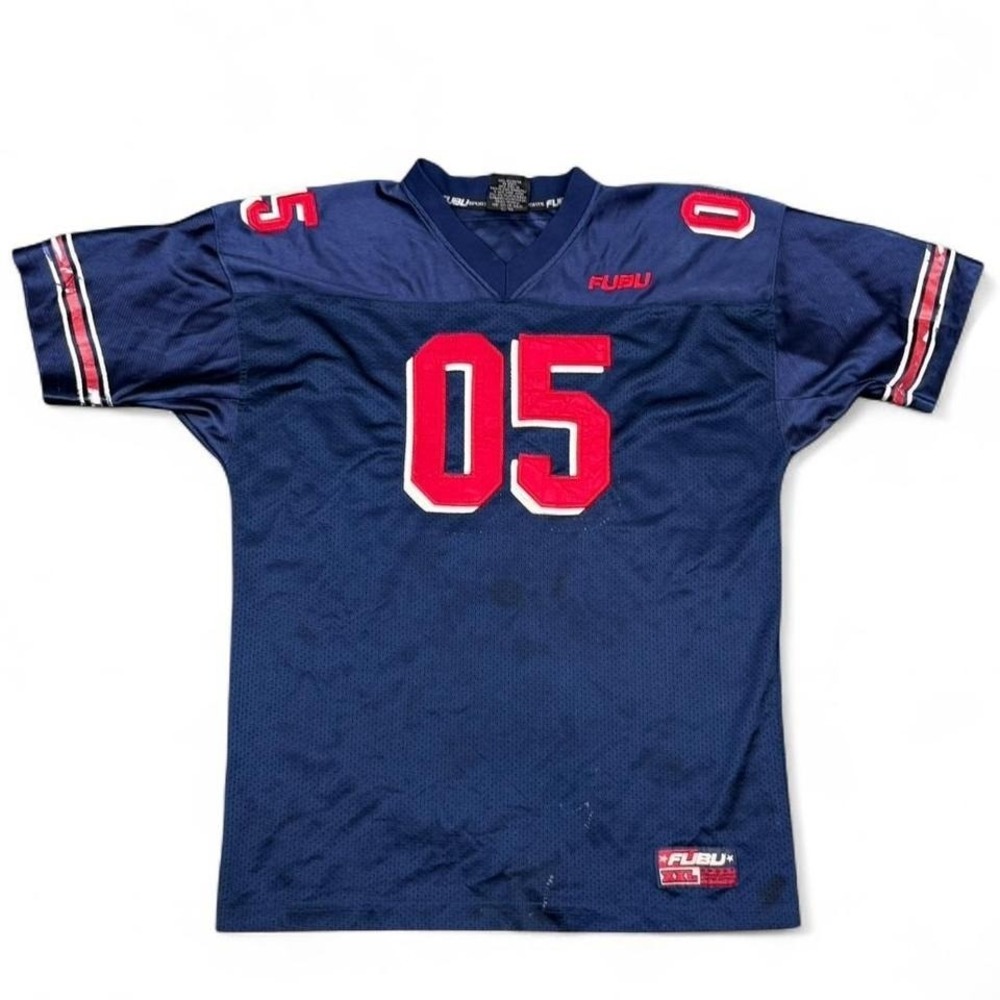 Vintage Y2K FUBU Sports Football Jersey Navy Red 05